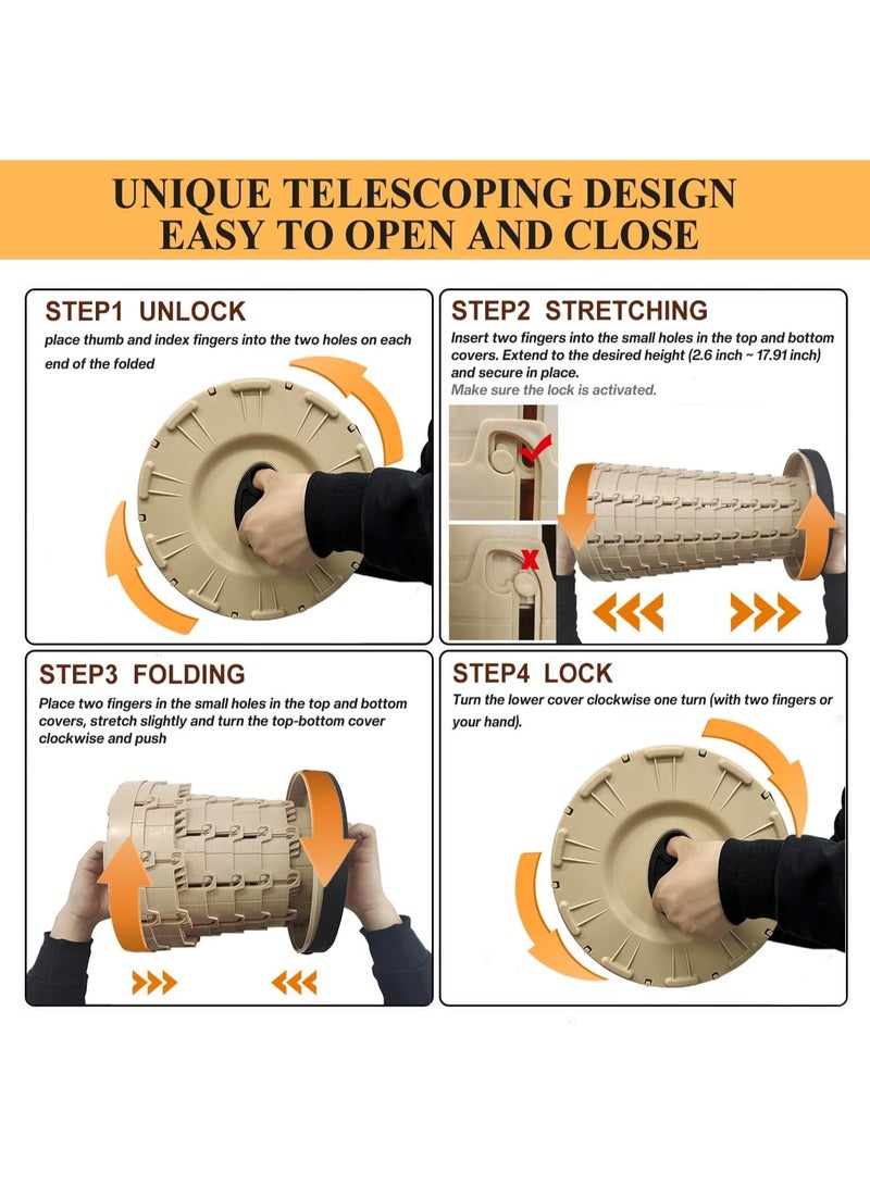 Forest Home Folding Stool with PVC Soft Cushion Portable Stool Chair of Load Capacity 250kg Collapsible Stool for Adults for Camping Fishing Hiking Barbecue - Image 2